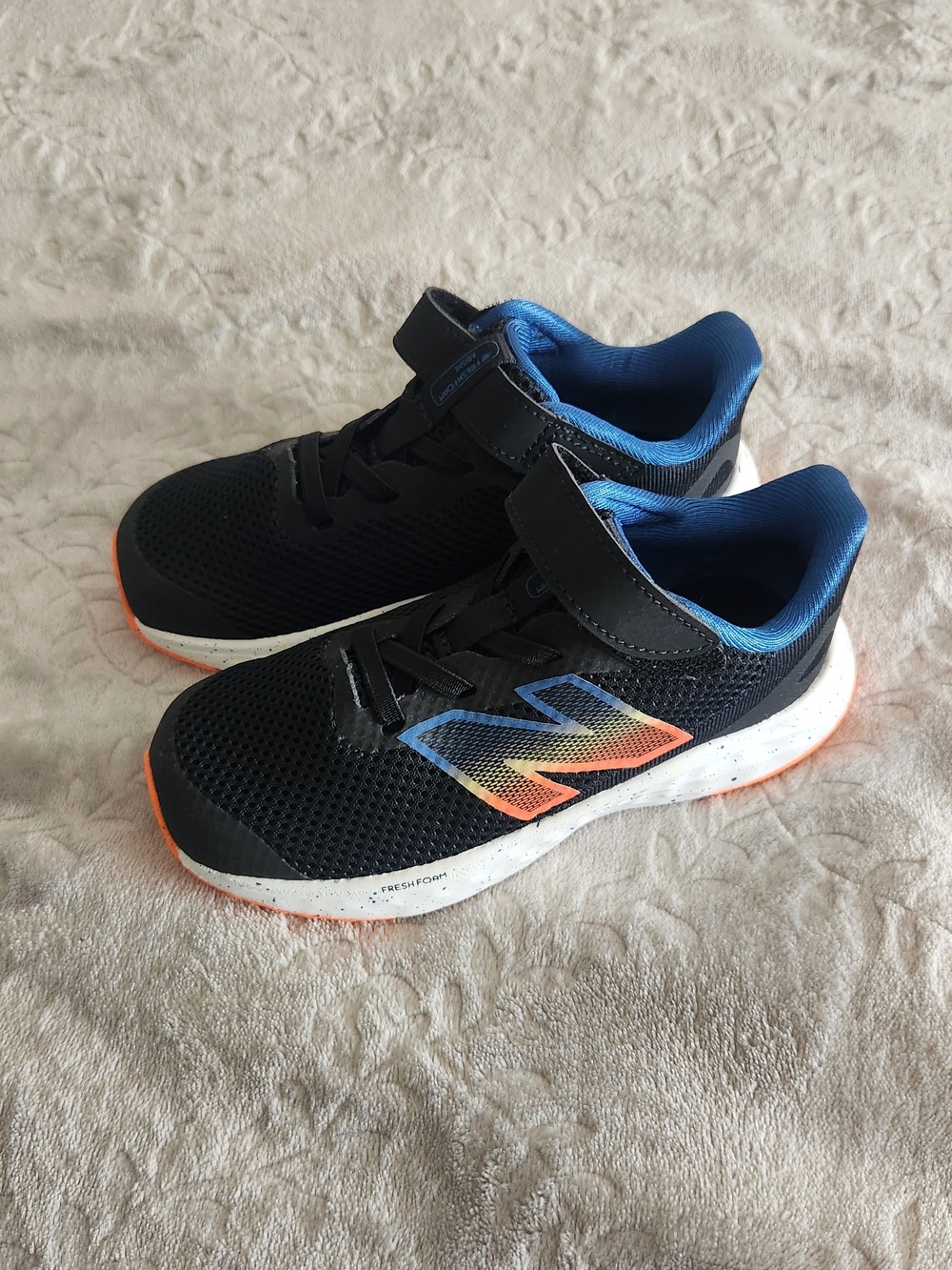 New Balance Kids' Black and Blue Athletic Sneakers
